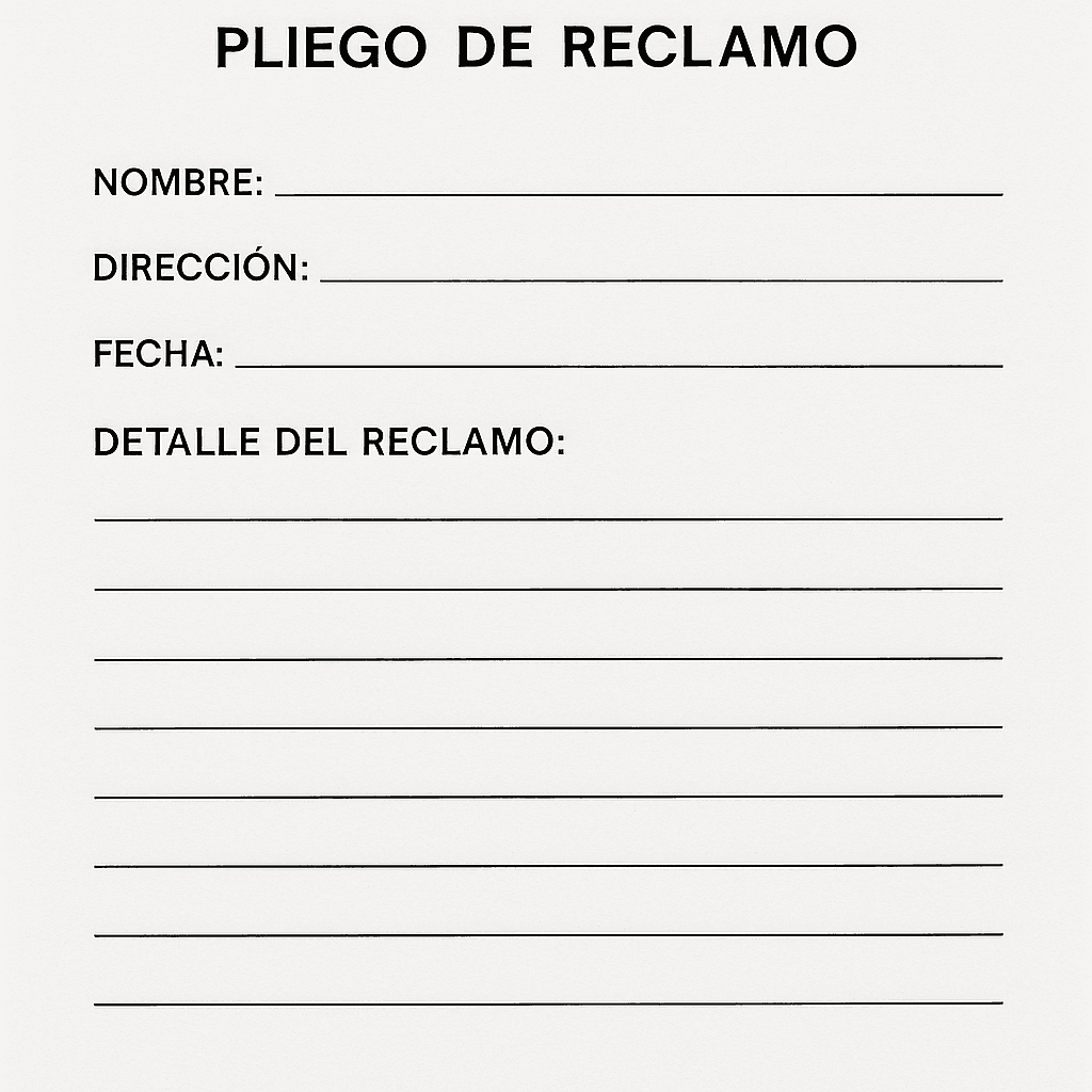 pliego de reclamo