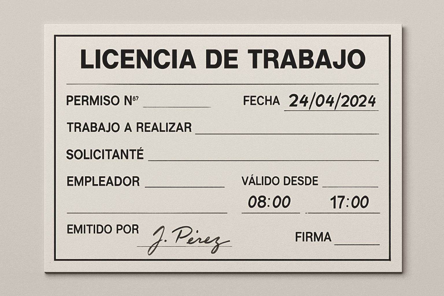 licencia de trabajo