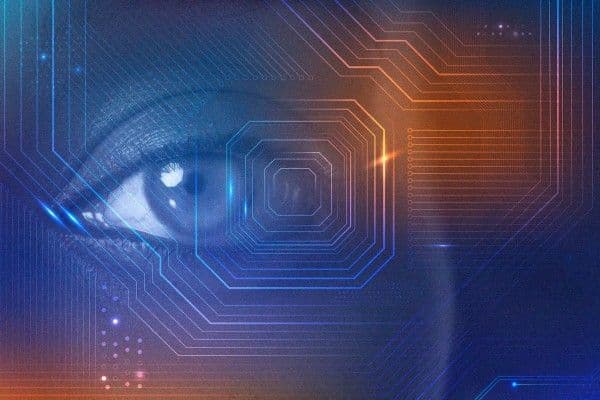 Escaneo de iris de los ojos, característica del reconocimiento facial.