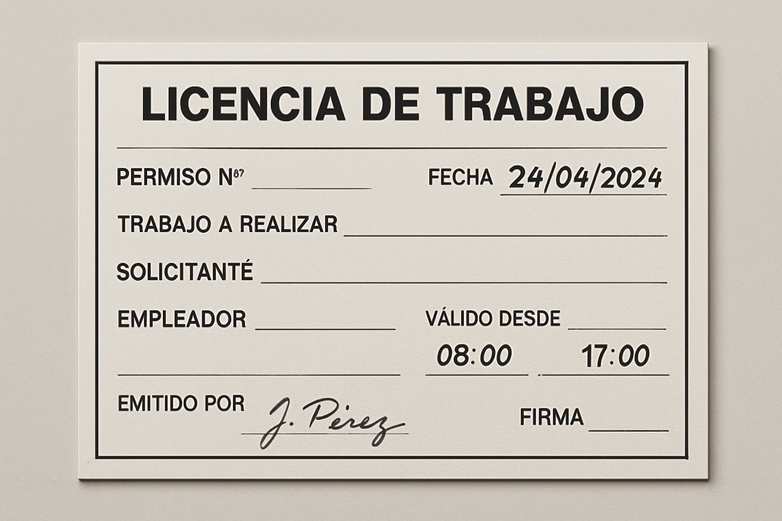 licencia de trabajo