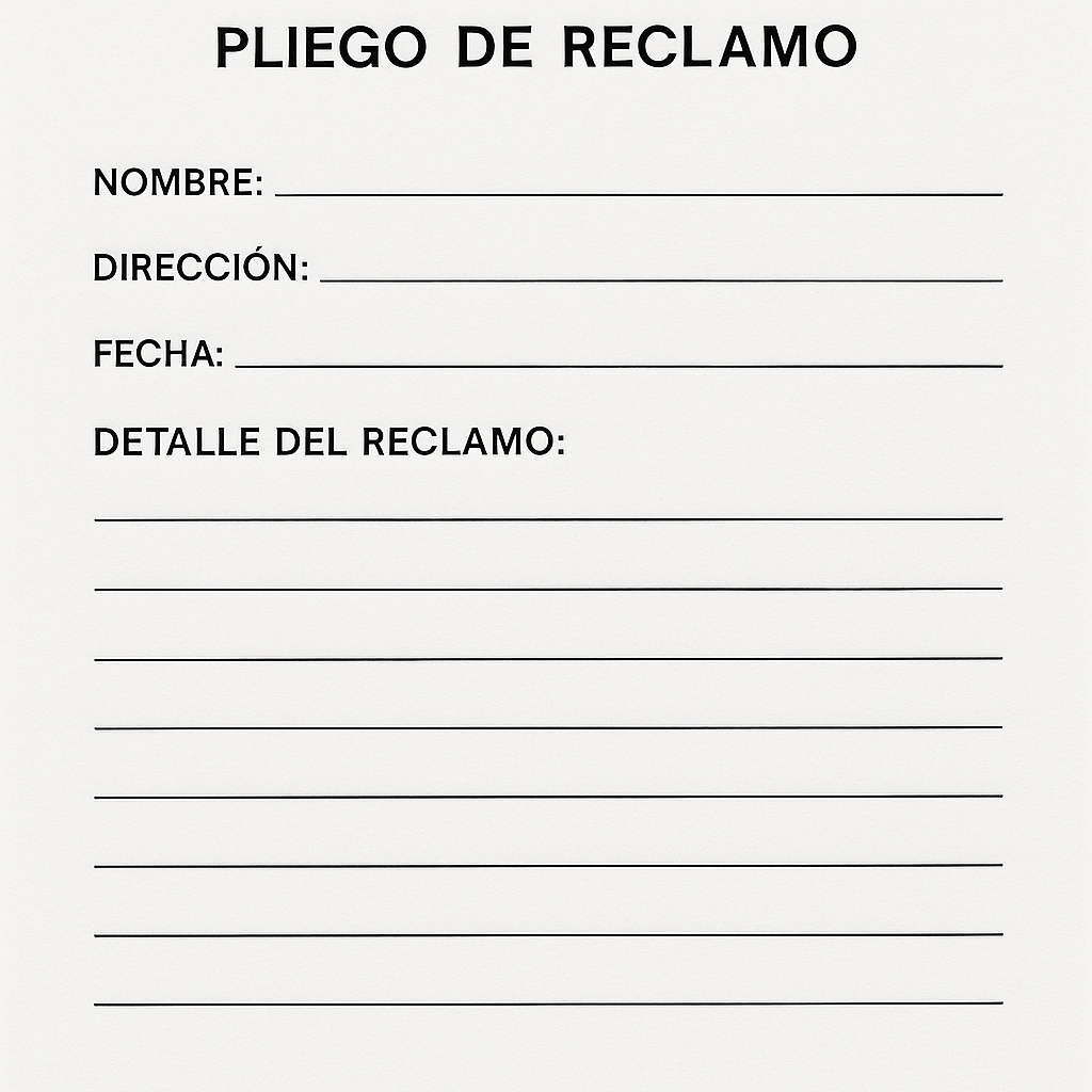 pliego de reclamo