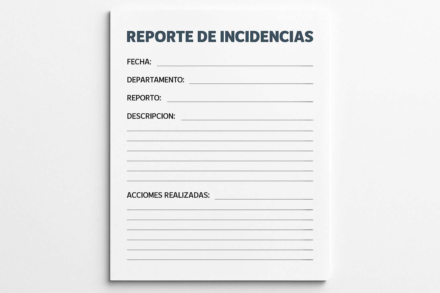 reporte de incidencias