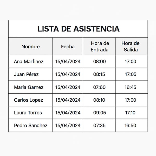Lista de asistencia