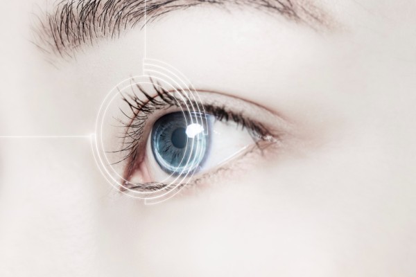 sistema de registro de asistencia de lectura de iris de los ojos.