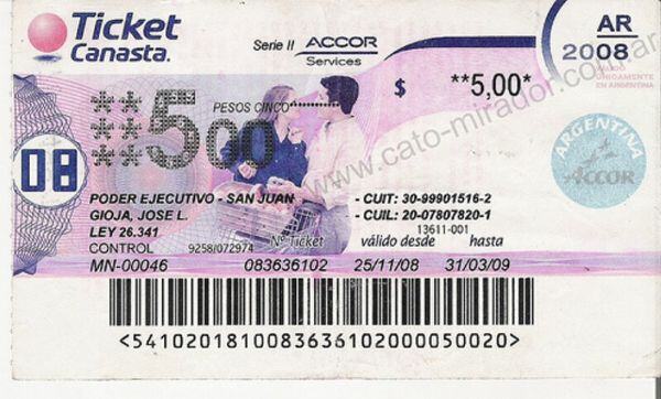 Ticket canasta